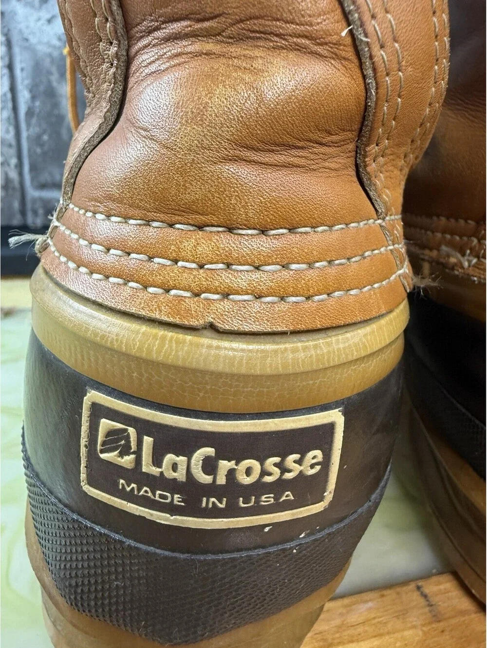Vintage LaCrosse Made in USA Leather Hunting / Duck Boots men 9